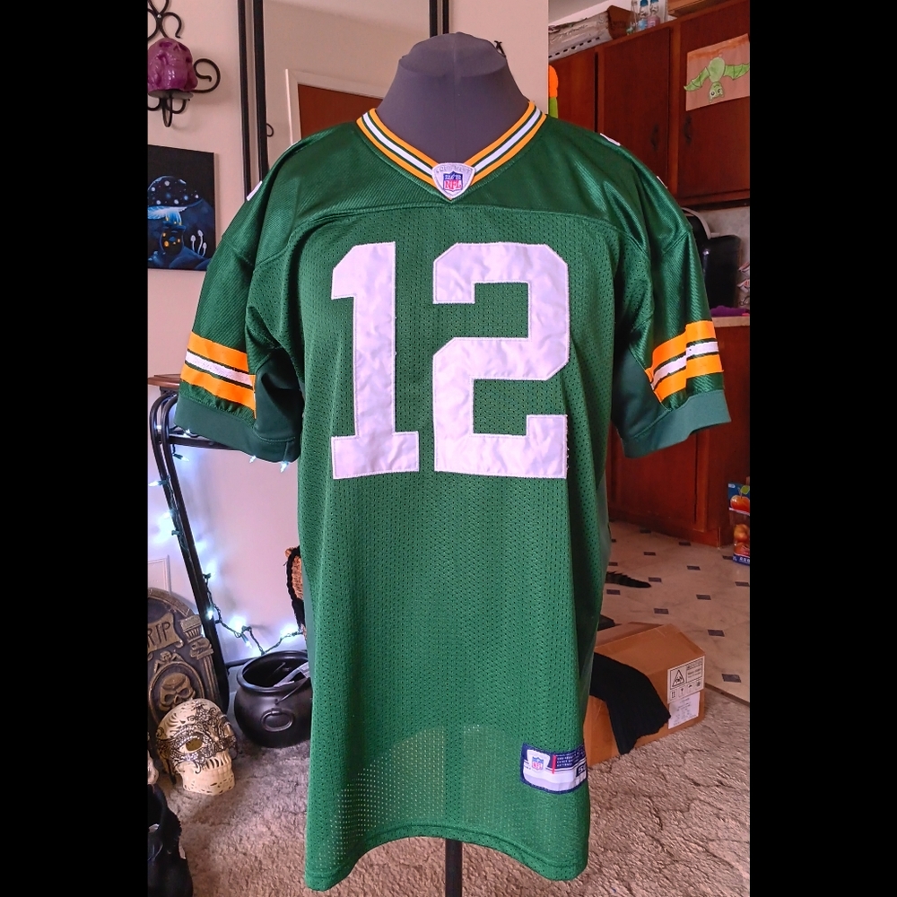 💚💛 Green Bay Packers Reebok Jersey Aaron Rodgers NFL Football Stitched 50 Y2K